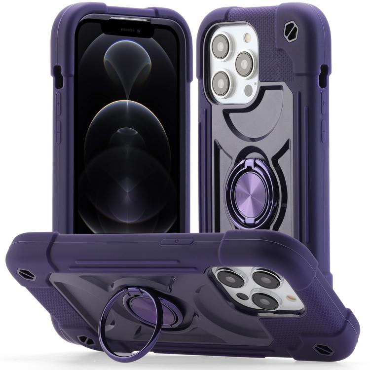 Custodia per telefono ibrida in silicone PC con doppio anello di supporto girevole a 360 gradi., For iPhone 12 Pro, For iPhone 12 mini