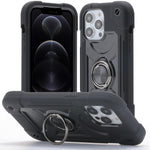 Custodia per telefono ibrida in silicone PC con doppio anello di supporto girevole a 360 gradi., For iPhone 12 Pro, For iPhone 12 mini
