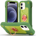 Custodia per telefono ibrida in silicone PC con doppio anello di supporto girevole a 360 gradi., For iPhone 12 Pro, For iPhone 12 mini