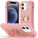 Custodia per telefono ibrida in silicone PC con doppio anello di supporto girevole a 360 gradi., For iPhone 12 Pro, For iPhone 12 mini