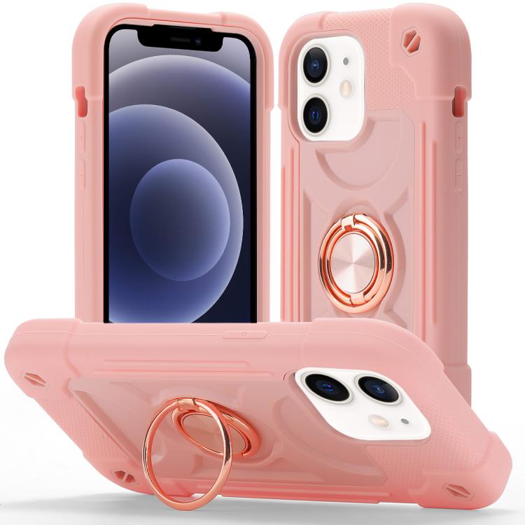 Custodia per telefono ibrida in silicone PC con doppio anello di supporto girevole a 360 gradi., For iPhone 12 Pro, For iPhone 12 mini