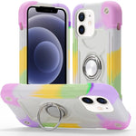 Custodia per telefono ibrida in silicone PC con doppio anello di supporto girevole a 360 gradi., For iPhone 12 Pro, For iPhone 12 mini