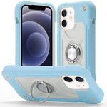 Custodia per telefono ibrida in silicone PC con doppio anello di supporto girevole a 360 gradi., For iPhone 12 Pro, For iPhone 12 mini
