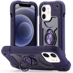 Custodia per telefono ibrida in silicone PC con doppio anello di supporto girevole a 360 gradi., For iPhone 12 Pro, For iPhone 12 mini