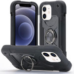 Custodia per telefono ibrida in silicone PC con doppio anello di supporto girevole a 360 gradi., For iPhone 12 Pro, For iPhone 12 mini