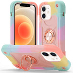 Custodia per telefono ibrida in silicone PC con doppio anello di supporto girevole a 360 gradi., For iPhone 12, For iPhone 12 Pro Max