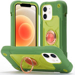 Custodia per telefono ibrida in silicone PC con doppio anello di supporto girevole a 360 gradi., For iPhone 12, For iPhone 12 Pro Max