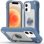 Custodia per telefono ibrida in silicone PC con doppio anello di supporto girevole a 360 gradi., For iPhone 12, For iPhone 12 Pro Max