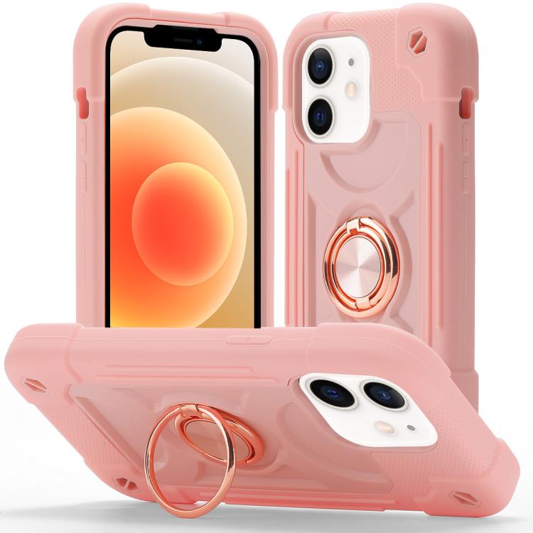 Custodia per telefono ibrida in silicone PC con doppio anello di supporto girevole a 360 gradi., For iPhone 12, For iPhone 12 Pro Max