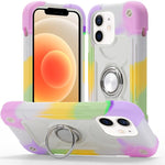 Custodia per telefono ibrida in silicone PC con doppio anello di supporto girevole a 360 gradi., For iPhone 12, For iPhone 12 Pro Max