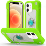 Custodia per telefono ibrida in silicone PC con doppio anello di supporto girevole a 360 gradi., For iPhone 12, For iPhone 12 Pro Max