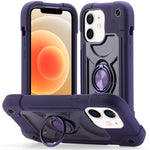 Custodia per telefono ibrida in silicone PC con doppio anello di supporto girevole a 360 gradi., For iPhone 12, For iPhone 12 Pro Max