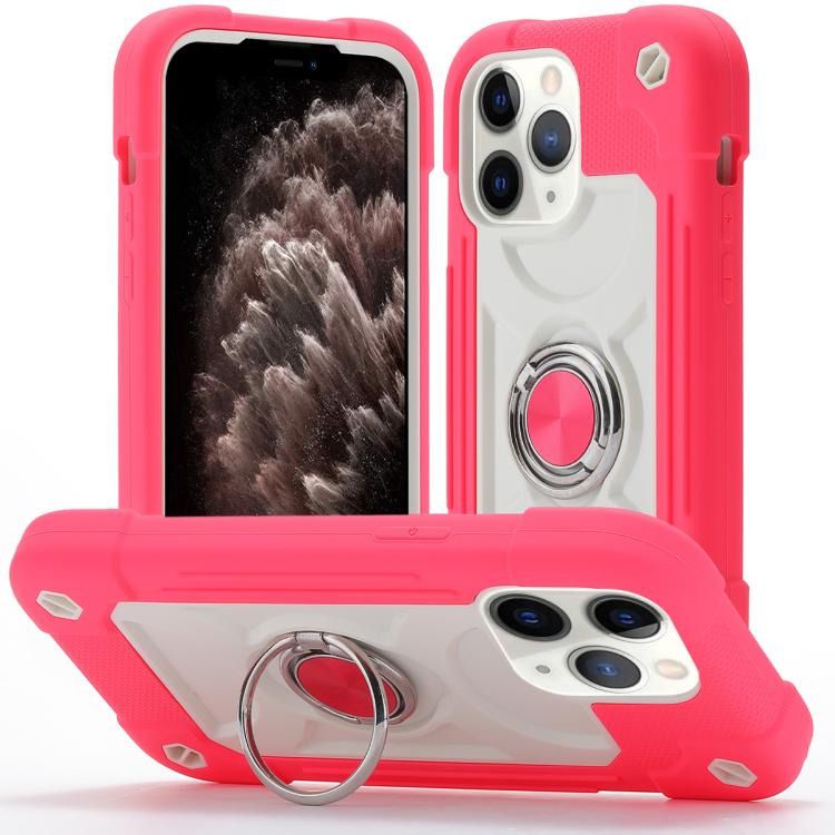 Custodia per telefono ibrida in silicone PC con doppio anello di supporto girevole a 360 gradi., For iPhone 11 Pro Max, For iPhone 11