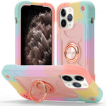 Custodia per telefono ibrida in silicone PC con doppio anello di supporto girevole a 360 gradi., For iPhone 11 Pro Max, For iPhone 11