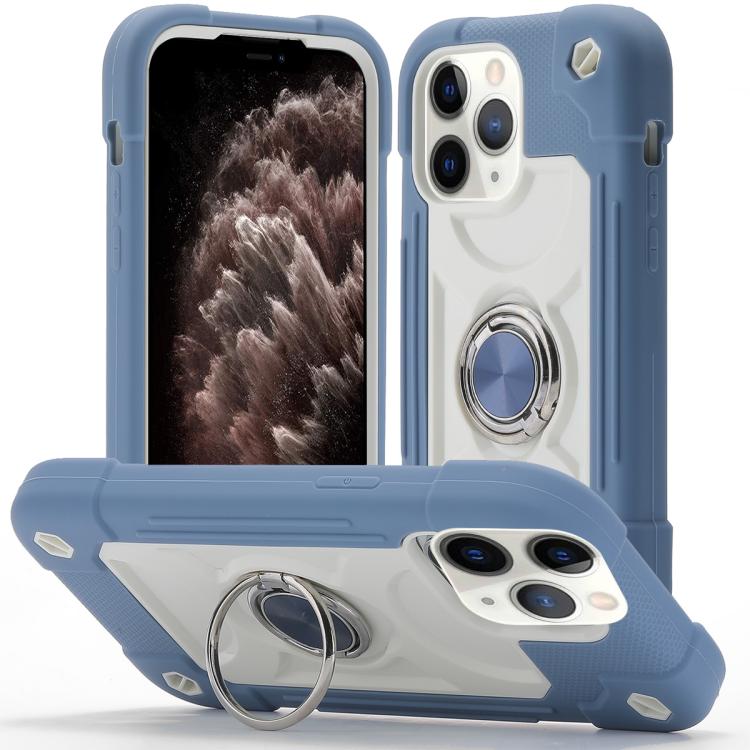 Custodia per telefono ibrida in silicone PC con doppio anello di supporto girevole a 360 gradi., For iPhone 11 Pro Max, For iPhone 11