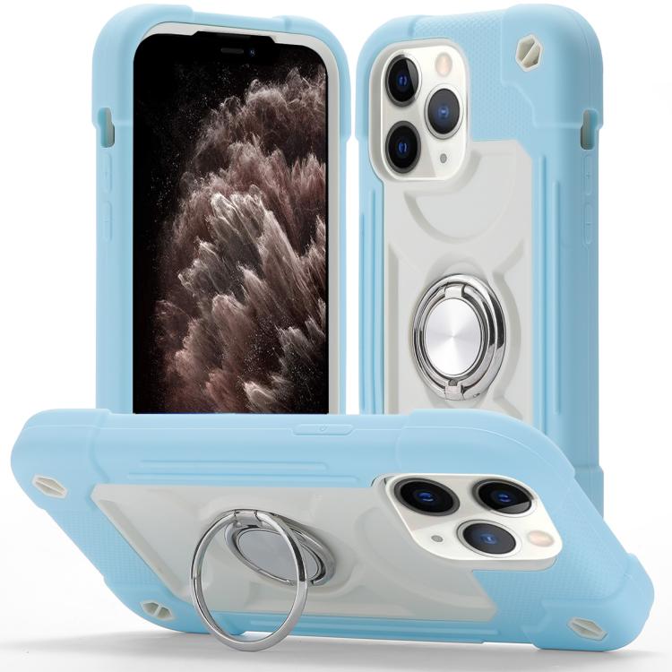 Custodia per telefono ibrida in silicone PC con doppio anello di supporto girevole a 360 gradi., For iPhone 11 Pro Max, For iPhone 11