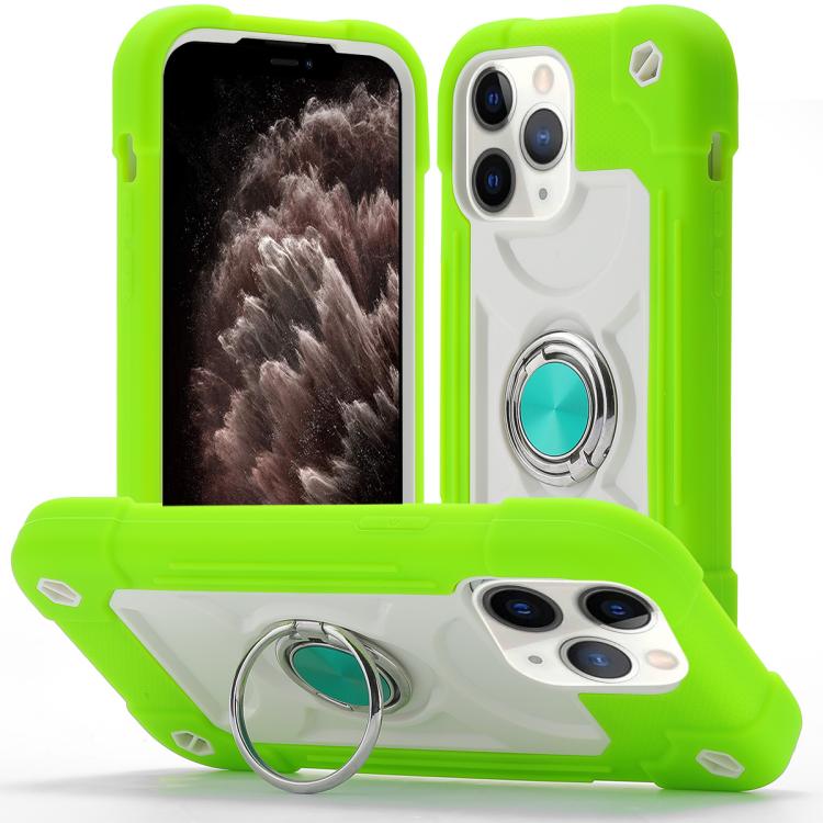Custodia per telefono ibrida in silicone PC con doppio anello di supporto girevole a 360 gradi., For iPhone 11 Pro Max, For iPhone 11
