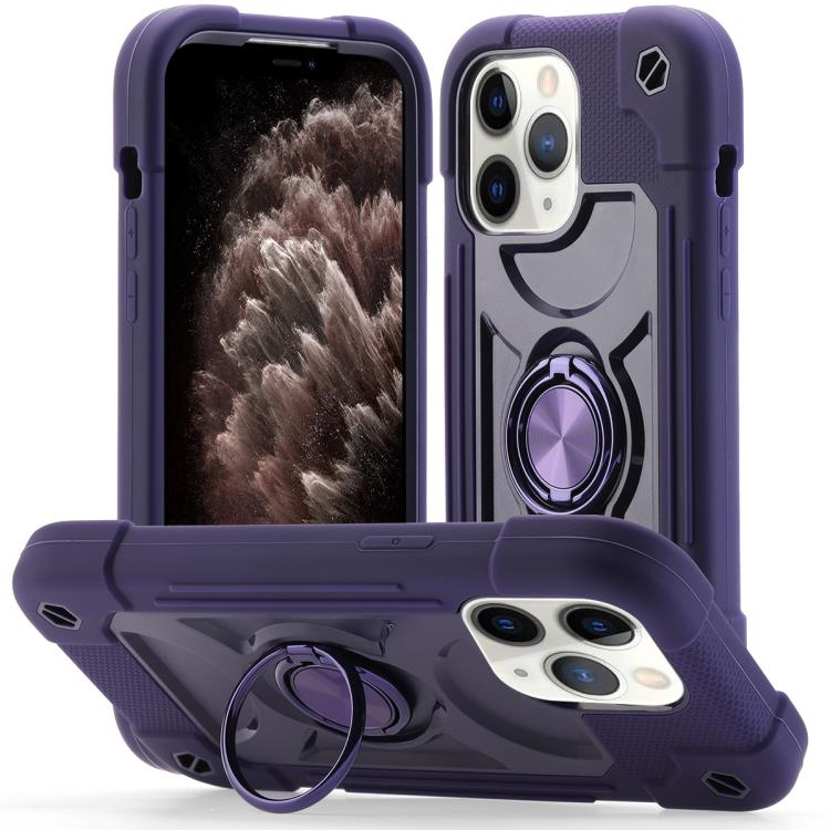 Custodia per telefono ibrida in silicone PC con doppio anello di supporto girevole a 360 gradi., For iPhone 11 Pro Max, For iPhone 11
