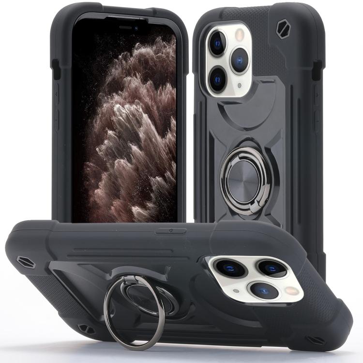 Custodia per telefono ibrida in silicone PC con doppio anello di supporto girevole a 360 gradi., For iPhone 11 Pro Max, For iPhone 11