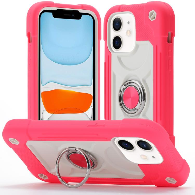 Custodia per telefono ibrida in silicone PC con doppio anello di supporto girevole a 360 gradi., For iPhone 11 Pro Max, For iPhone 11