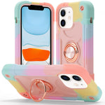 Custodia per telefono ibrida in silicone PC con doppio anello di supporto girevole a 360 gradi., For iPhone 11 Pro Max, For iPhone 11