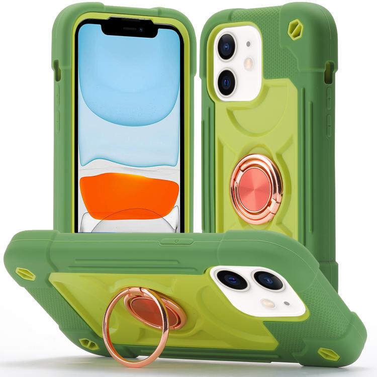 Custodia per telefono ibrida in silicone PC con doppio anello di supporto girevole a 360 gradi., For iPhone 11 Pro Max, For iPhone 11