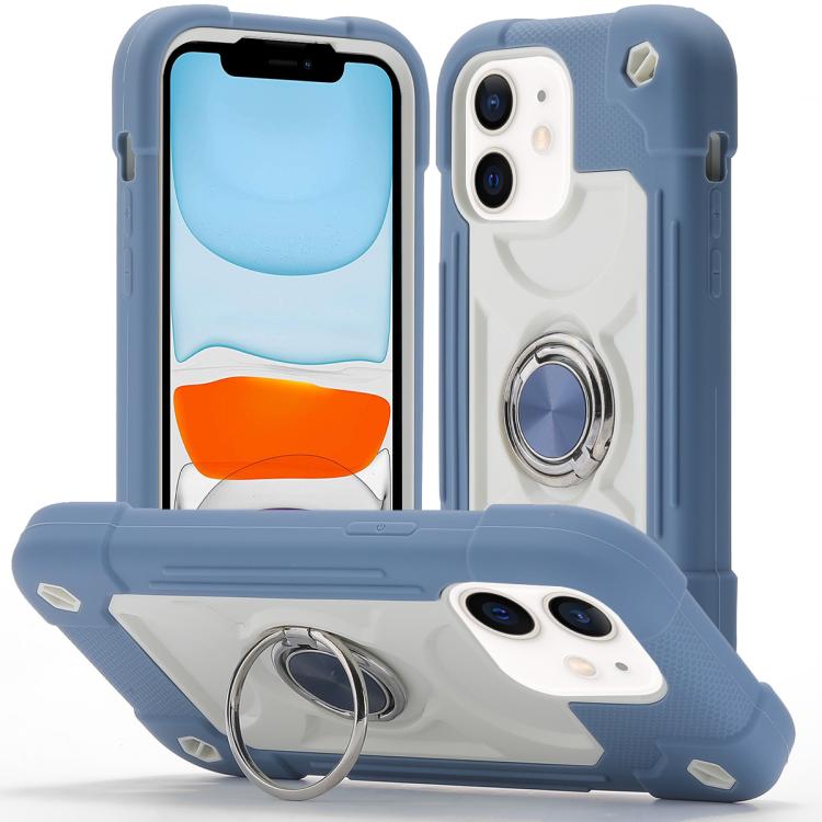 Custodia per telefono ibrida in silicone PC con doppio anello di supporto girevole a 360 gradi., For iPhone 11 Pro Max, For iPhone 11