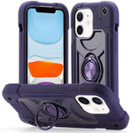 Custodia per telefono ibrida in silicone PC con doppio anello di supporto girevole a 360 gradi., For iPhone 11 Pro Max, For iPhone 11