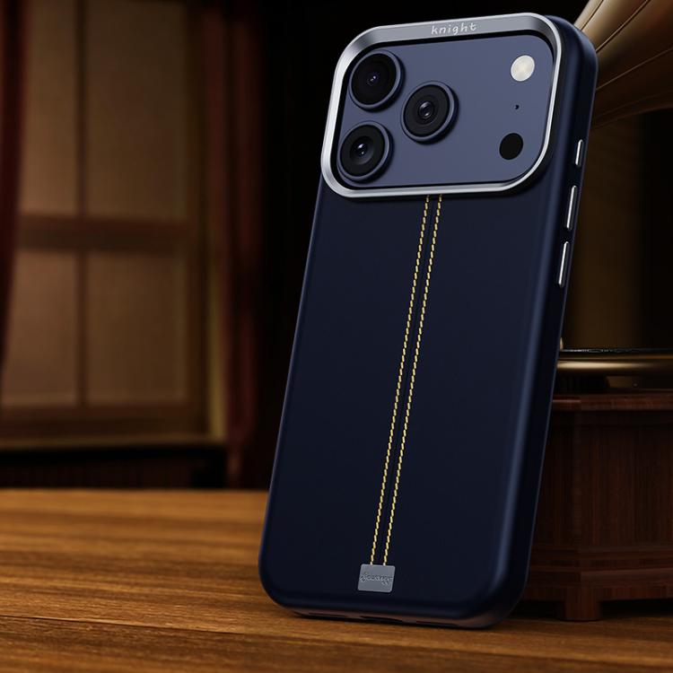 Custodia per telefono magnetica con cornice in metallo testurizzata in similpelle vegana stile retrò della serie Jazz., For iPhone 17 Pro Max, For iPhone 17 Pro, For iPhone 17, For iPhone Air