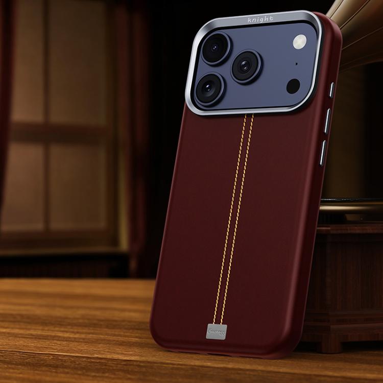 Custodia per telefono magnetica con cornice in metallo testurizzata in similpelle vegana stile retrò della serie Jazz., For iPhone 17 Pro Max, For iPhone 17 Pro, For iPhone 17, For iPhone Air