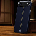 Custodia per telefono magnetica con cornice in metallo testurizzata in similpelle vegana stile retrò della serie Jazz., For iPhone 17 Pro Max, For iPhone 17 Pro, For iPhone 17, For iPhone Air