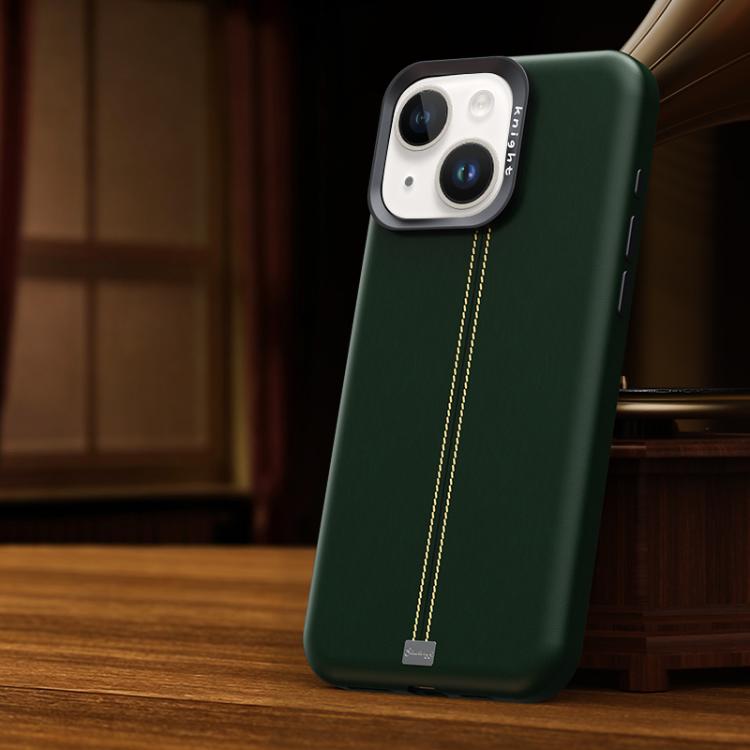 Custodia per telefono magnetica con cornice in metallo testurizzata in similpelle vegana stile retrò della serie Jazz., For iPhone 15 Pro Max, For iPhone 15 Pro, For iPhone 15 Plus / 14 Plus, For iPhone 15