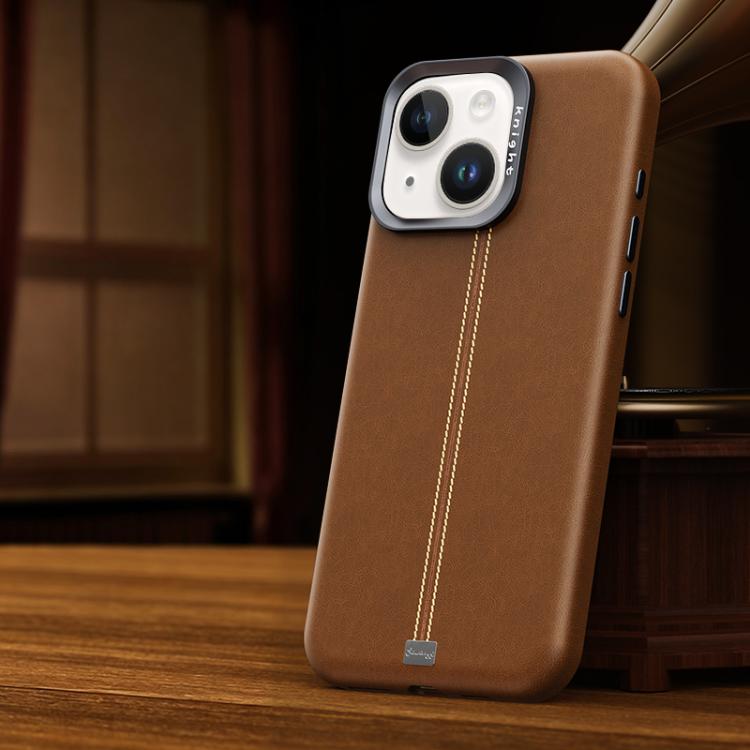 Custodia per telefono magnetica con cornice in metallo testurizzata in similpelle vegana stile retrò della serie Jazz., For iPhone 14 / 13, For iPhone 14 Pro, For iPhone 14 Pro Max, For iPhone 13 Pro Max
