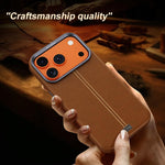 Custodia per telefono magnetica con cornice in metallo testurizzata in similpelle vegana stile retrò della serie Jazz., For iPhone 15 Pro Max, For iPhone 15 Pro, For iPhone 15 Plus / 14 Plus, For iPhone 15