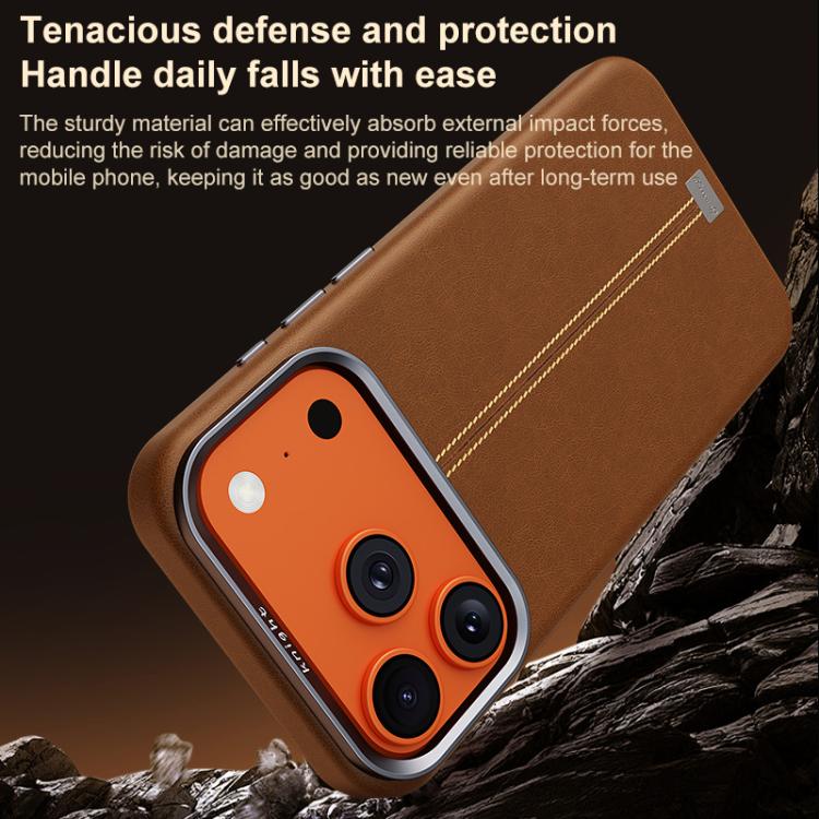 Custodia per telefono magnetica con cornice in metallo testurizzata in similpelle vegana stile retrò della serie Jazz., For iPhone 14 / 13, For iPhone 14 Pro, For iPhone 14 Pro Max, For iPhone 13 Pro Max