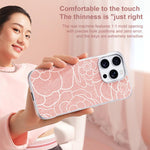 Custodia per telefono a mezza copertura con stampa a rilievo di fiori di camelia in tessuto di lino e chiusura magnetica., For iPhone 14 Pro Max