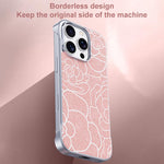 Custodia per telefono a mezza copertura con stampa a rilievo di fiori di camelia in tessuto di lino e chiusura magnetica., For iPhone 14 Pro Max