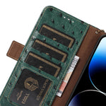 Custodia per telefono RFID in vera pelle con motivo struzzo, For Samsung Galaxy A27 5G