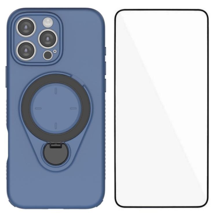 Custodia per telefono WANLONFENG con anello di supporto e protezione per lo schermo., For iPhone 16 Pro Max, For iPhone 16 Pro, For iPhone 16, For iPhone 15 Pro Max