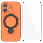 Custodia per telefono WANLONFENG con anello di supporto e protezione per lo schermo., For iPhone 16 Pro Max, For iPhone 16 Pro, For iPhone 16, For iPhone 15 Pro Max