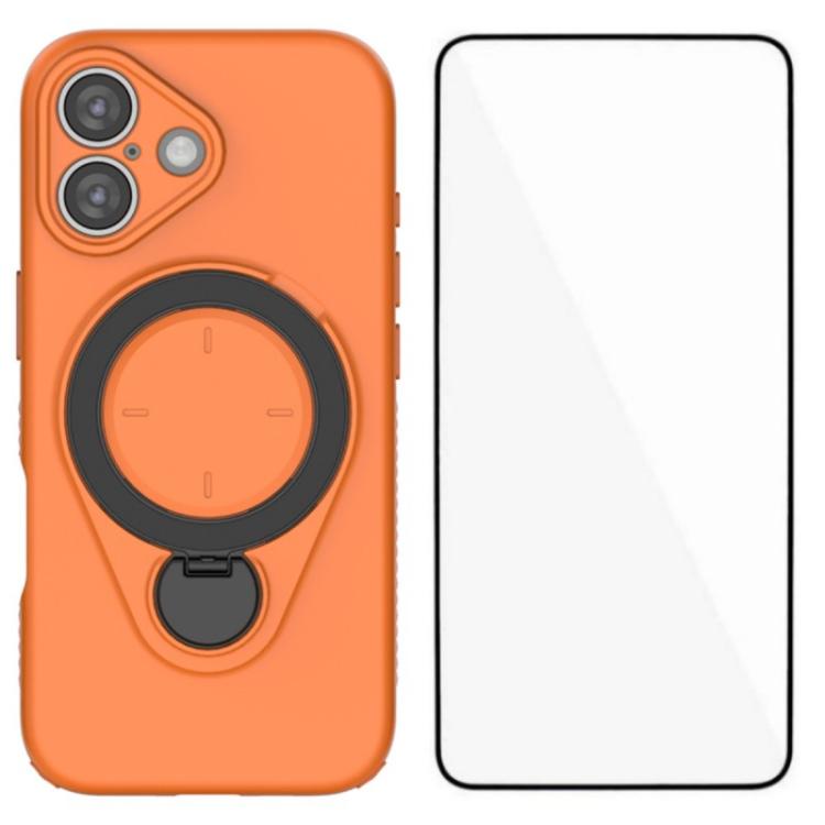 Custodia per telefono WANLONFENG con anello di supporto e protezione per lo schermo., For iPhone 16 Pro Max, For iPhone 16 Pro, For iPhone 16, For iPhone 15 Pro Max