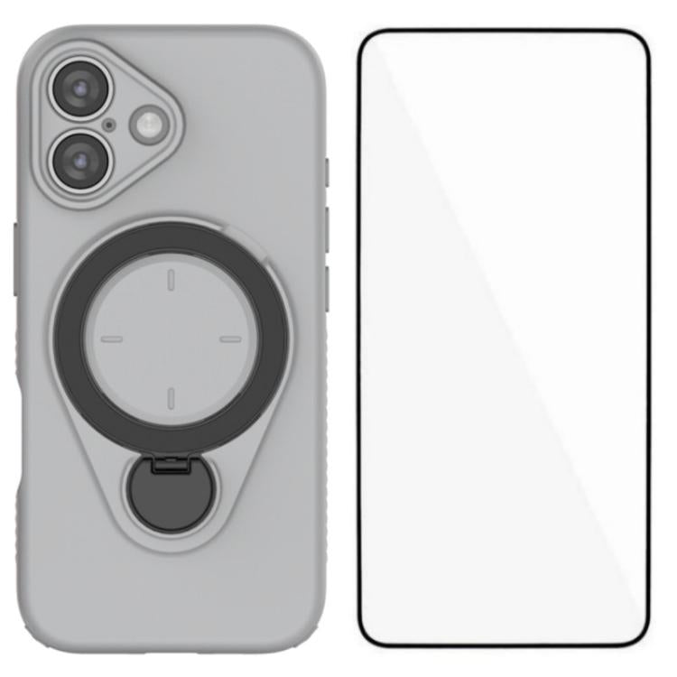 Custodia per telefono WANLONFENG con anello di supporto e protezione per lo schermo., For iPhone 16 Pro Max, For iPhone 16 Pro, For iPhone 16, For iPhone 15 Pro Max
