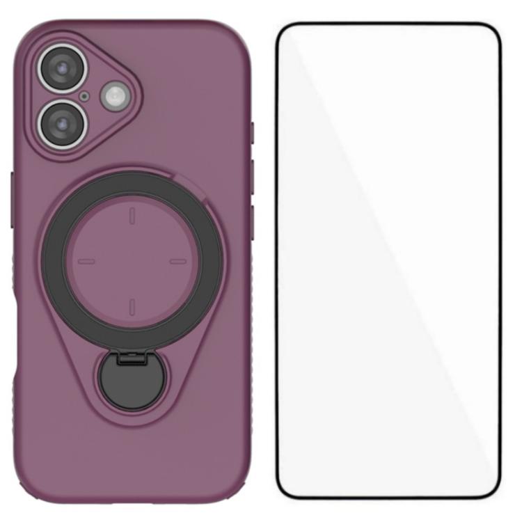 Custodia per telefono WANLONFENG con anello di supporto e protezione per lo schermo., For iPhone 16 Pro Max, For iPhone 16 Pro, For iPhone 16, For iPhone 15 Pro Max
