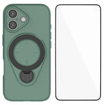 Custodia per telefono WANLONFENG con anello di supporto e protezione per lo schermo., For iPhone 16 Pro Max, For iPhone 16 Pro, For iPhone 16, For iPhone 15 Pro Max