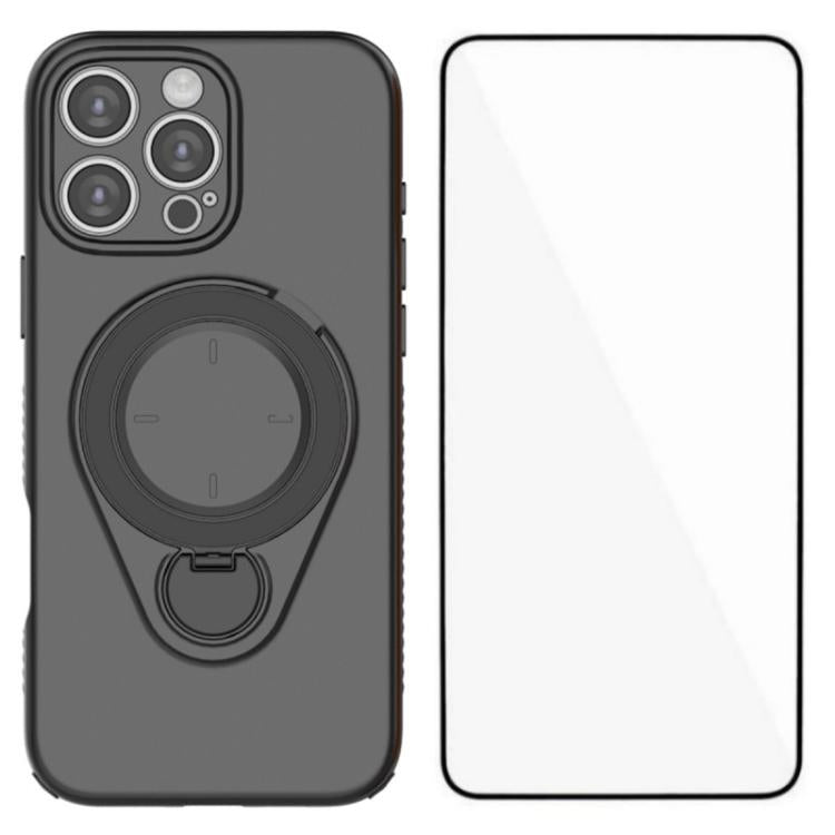 Custodia per telefono WANLONFENG con anello di supporto e protezione per lo schermo., For iPhone 16 Pro Max, For iPhone 16 Pro, For iPhone 16, For iPhone 15 Pro Max