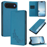 Custodia per telefono magnetica RFID in ecopelle con motivo peonia in rilievo., For iPhone Air, For iPhone 16 Pro Max