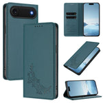 Custodia per telefono magnetica RFID in ecopelle con motivo peonia in rilievo., For iPhone Air, For iPhone 16 Pro Max
