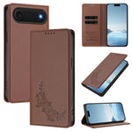 Custodia per telefono magnetica RFID in ecopelle con motivo peonia in rilievo., For iPhone Air, For iPhone 16 Pro Max