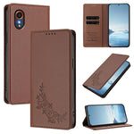 Custodia per telefono magnetica RFID in ecopelle con motivo peonia in rilievo., For Samsung Galaxy XCover7 Pro, For Samsung Galaxy XCover7