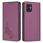 Custodia per telefono magnetica RFID in ecopelle con motivo peonia in rilievo., For Samsung Galaxy XCover7 Pro, For Samsung Galaxy XCover7